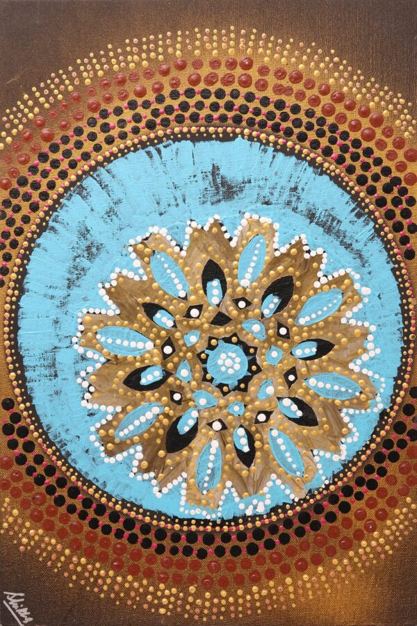 Gold-Tone Mixed Media Abstract Painting from India, 'Golden Glory' Gold-Tone Mixed Media Abstract Painting from India, 'Golden Glory'