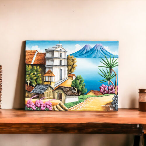 Guatemalan Landscape Scene in Oil on Canvas, 'San Antonio Palopo I' Guatemalan Landscape Scene in Oil on Canvas, 'San Antonio Palopo I'