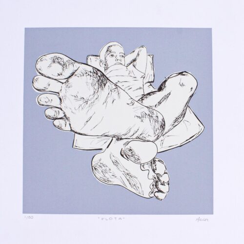 Limited Edition Serigraph of Young Man, 'Float'