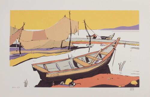 Original Signed Silk Screen Print of Mexico's Lake Chapala, 'Mexico' Original Signed Silk Screen Print of Mexico's Lake Chapala, 'Mexico'