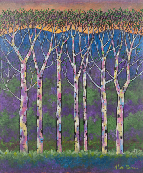 Signed Acrylic Landscape Painting from Indonesia, 'Our Forest'