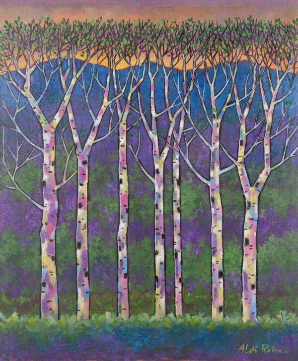 Signed Acrylic Landscape Painting from Indonesia, 'Our Forest'