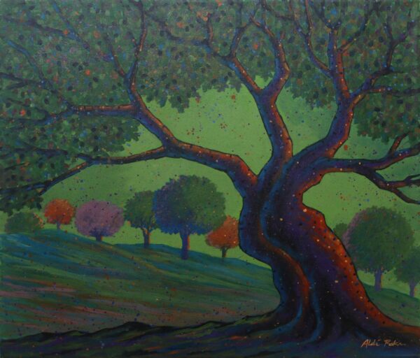 Signed Acrylic Landscape Painting on Canvas, 'The Pioneer'