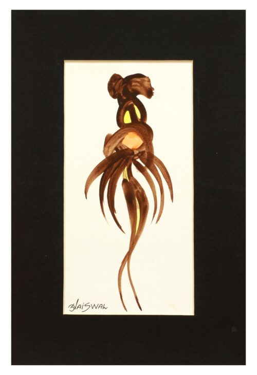 Signed Acrylic Portrait of a Young Girl from Rural India, 'Pure Love'