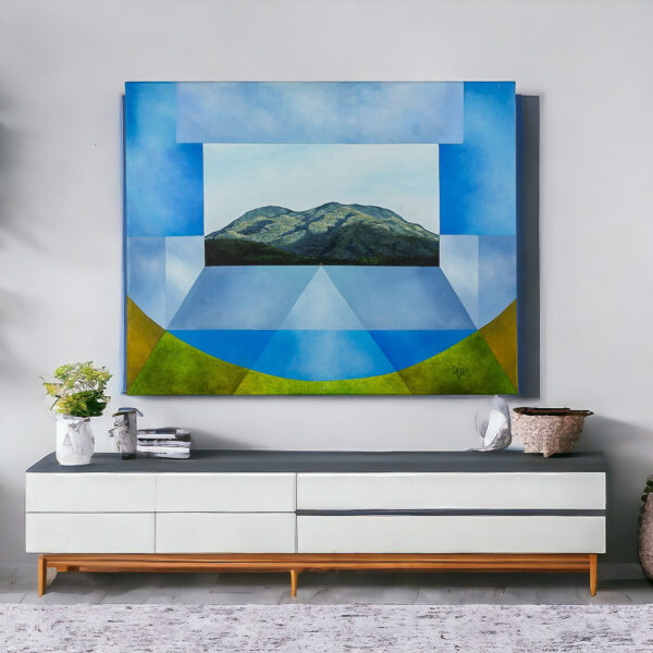 Signed Expressionist and Cubist Oil and Acrylic Painting, 'Your Shadow' Signed Expressionist and Cubist Oil and Acrylic Painting, 'Your Shadow'