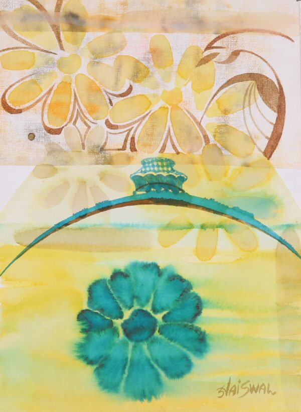 Signed Floral Freestyle Painting by an Indian Artist, 'Ceremony' Signed Floral Freestyle Painting by an Indian Artist, 'Ceremony'