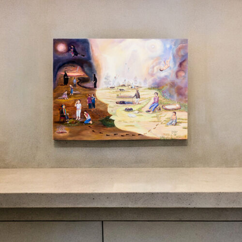 Signed Original Allegorical Oil Painting of the Life Cycle, 'From Birth to Death'